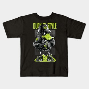 duck style neon illustration Kids T-Shirt